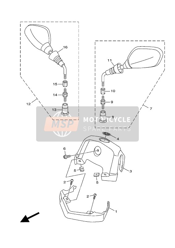 1DKF6143007M, Couvercle,  Guidon Su, Yamaha, 0